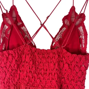 Free People Intimately X-Small Adella Cami Top Cherry Red Ruffled Crochet Lace thumbnail 5