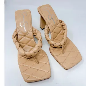 Jessica Simpson Zaliye Tan Faux Leather Braided Strap Slip On Heels NEW Size 8.5 thumbnail 7