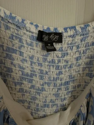 White And Blue Flowered Casual Romper Size M thumbnail 3