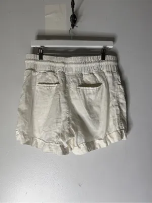 Athleta Cabo Linen 4" Shorts Women's 10 White‎ Elastic Drawstring Waist Pockets thumbnail 2