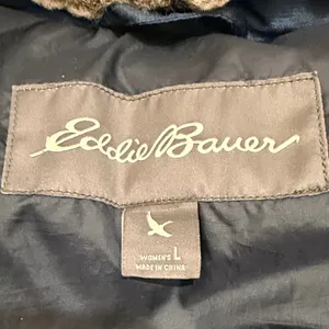 Eddie Bauer Navy Puffer Jacket with Fur thumbnail 2
