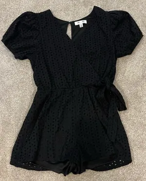 Isabelle's Cabinet Black Eyelet Romper thumbnail 1