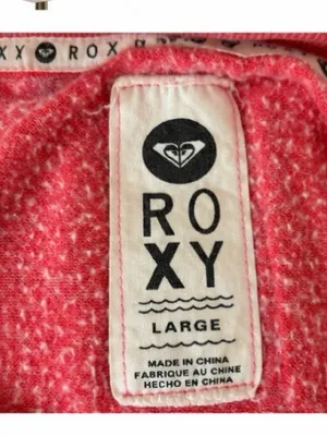 Roxy Size Large Red Burnout Graphic Sweatshirt Wide Neck Surf Beach Pullover thumbnail 5