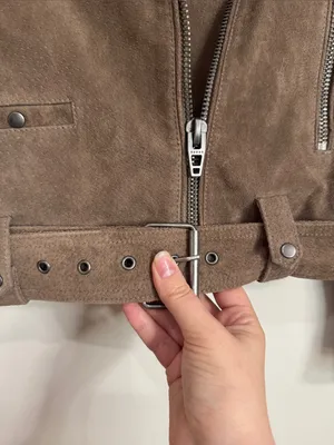 Blank NYC Brown Genuine Suede Moto Biker Jacket size M thumbnail 7