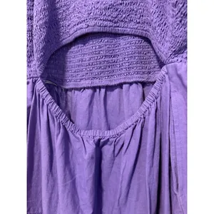 Universal Thread Purple Smocked Tiered Midi Dress‎ Back Cutout Womens Size M thumbnail 5