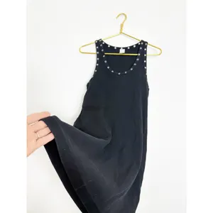 Re/Done Eyelet-Embellished Mini Dress Size Large Black Ribbed Grommet Grunge thumbnail 11