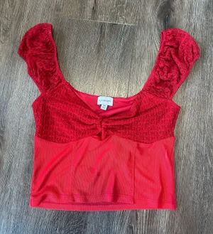 LA Hearts PacSun Red Lace Top thumbnail 1