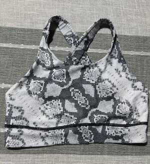 Shebeest Womens Grey Snakeskin Print Racerback Athletic Sports Bra Size Small‎ thumbnail 1