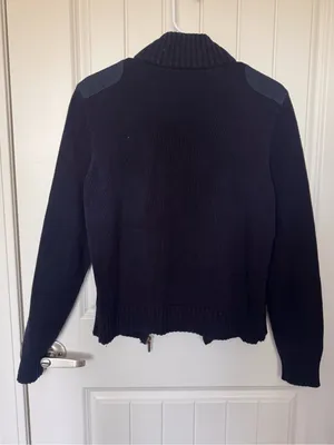 Lauren Ralph Lauren Navy Cotton Full Zip Military‎ Sweater Jacket L thumbnail 5
