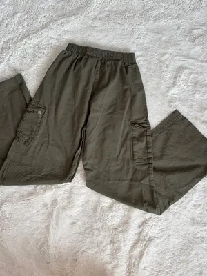 PrettyLittleThing Olive Green Cargo Pants Size 6 Wide Leg Utility thumbnail 3