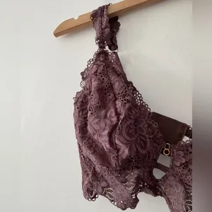 Aerie Brown‎ Floral Eyelash Lace Bralette thumbnail 2