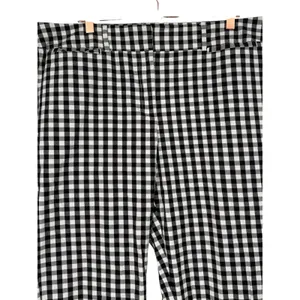 Ann Taylor Women's Curvy Gingham Cropped Pants Black White Check Size 16 Preppy thumbnail 6
