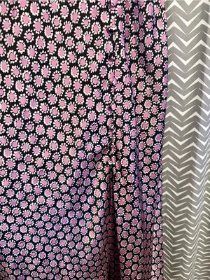 Zara | Pink and Black Daisy Print Satin Maxi Slip Dress, Small thumbnail 4