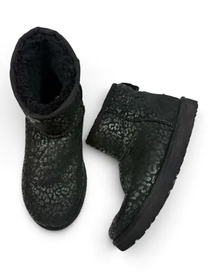 Ugg Classic Mini Snow Leopard Boots in Black S-611 Sz 9 thumbnail 1