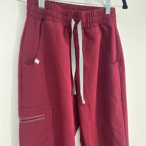 FIGS Zamora Jogger Scrub Pants Burgundy Drawstring XXS Women's thumbnail 5