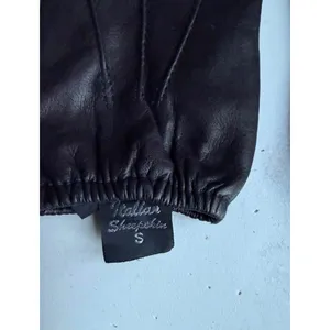 Italian Sheepskin Black Leather Gloves Size Small thumbnail 3