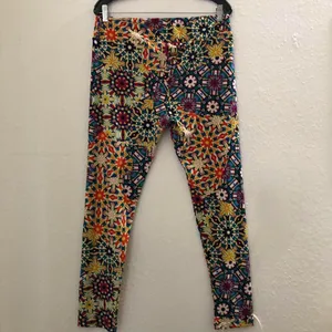 Funky weird colorful multicolored Lularoe Leggings Sz XL thumbnail 2