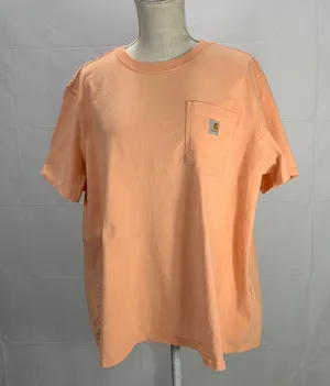 Carhartt Loose Fit Light Orange Peach Workwear Crew neck Pocket Tee Size… thumbnail 1