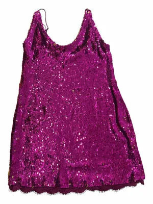 Free People FP Intimately Seeing Double Pink Sequin Slip Mini Dress thumbnail 1
