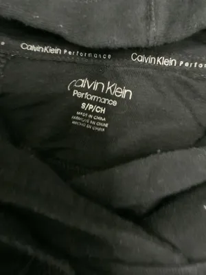 Calvin Klein Women's Performance Hoodie Black Logo Small Sweatshirt Pullover thumbnail 2