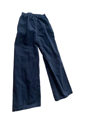 Amazing vintage y2k black cropped wide leg thick cotton pants 🔥 thumbnail 2