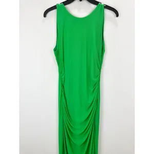 Lulus Karise Green Mesh Ruched Backless Maxi Dress Colorful Long Stretch XL thumbnail 6
