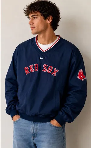 Nike Boston Red Sox Pullover Windbreaker Jacket MLB Genuine Merchandise  thumbnail 1
