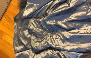Adrianna Papell silver beaded prom dress with rhinestone embellishments thumbnail 3