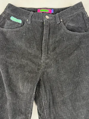 Empyre Tori Corduroy Pants Womens 5 Black Baggy Wide Leg Y2K Skater Grunge thumbnail 2