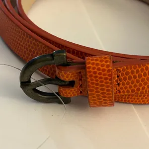 Coldwater Creek Burnt Orange Embossed Skinny Belt XL‎ Misses 18 NEW thumbnail 2