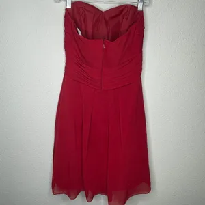 David's Bridal Strapless‎ Dress Red thumbnail 4