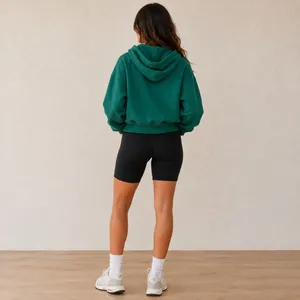 Aritzia TNA Cozy Fleece Green Boyfriend Zip Hoodie Oversized Small thumbnail 3