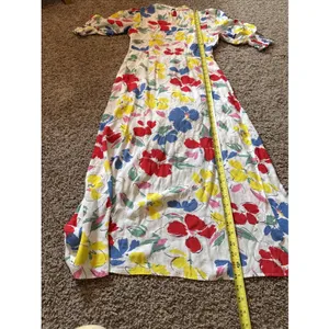 Rixo Target Floral Cascade Ruffle Artsy Maxi Dress Mock Neck Size 6 thumbnail 8