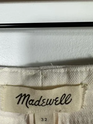 Madewell‎ Tapered Denim Trousers 32 Vintage Ivory High Rise Jeans NS363 $148 thumbnail 10