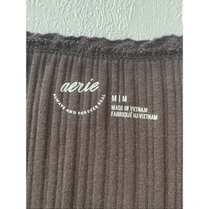 Aerie Brown Ribbed Button Tank Top M Soft Stretch Casual Basic thumbnail 4