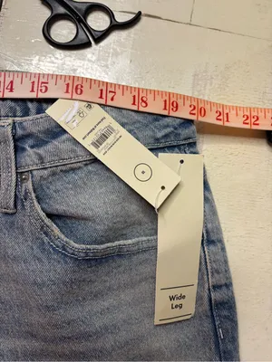 No Boundaries Baggy Wide-Leg Bow Light Stone Wash Denim Womens Size 18 Jeans New thumbnail 5