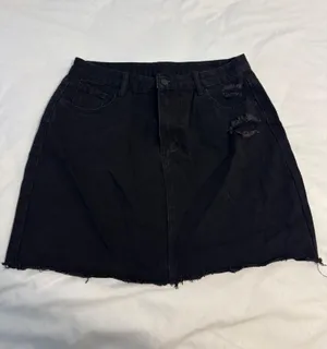 Black Denim Skirt Size L thumbnail 1