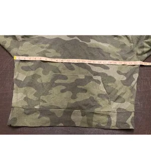 Natural Reflections Camo Waffle Knit Cowl Neck Hoodie Kangaroo Pocket L Military thumbnail 6