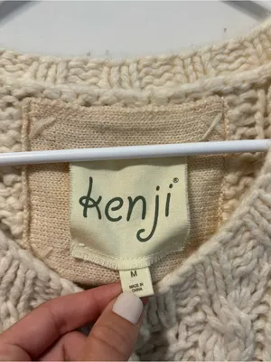 Kenji Cream Cable Knit Button thumbnail 4