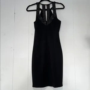Guess Los Angeles Black Body-con Cut Out Sleeveless Rhinestones Zip Up 072726 thumbnail 2