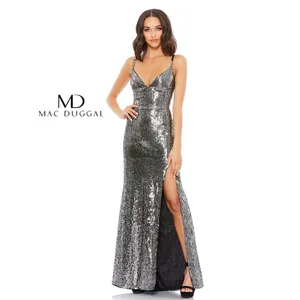 Mac Duggal 93576 Spaghetti Strap Prom Long Dress size 4 thumbnail 4