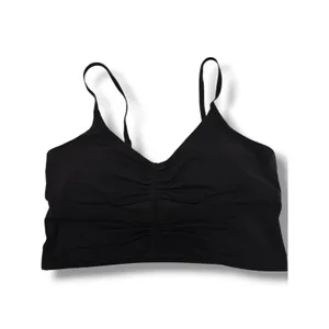 Athleta Black Ruched Cutout Longline Sports Bra M Yoga Pilates Adjustable thumbnail 7