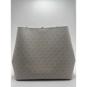 Michael Kors Pratt Medium Bucket Shoulder Bag Tote Pale Gold MK Logo Purse NWT thumbnail 2