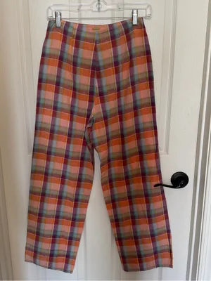 Billabong x The Salty Blonde Break Point Cropped Linen Blend Plaid Pants 25 thumbnail 5