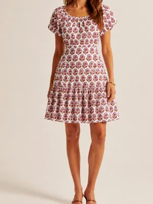 J.Crew Bouquet Block Print Cotton Poplin Cottagecore Vacation Floral Mini Dress thumbnail 10