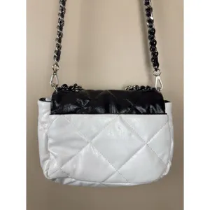 Steve Madden Women’s Shoulder Bag Old Money Preppy Crossbody Black White thumbnail 7
