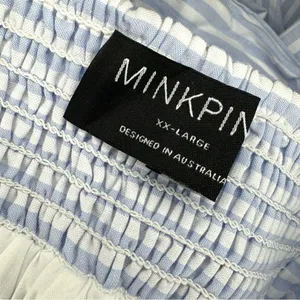 MINKPINK Blue and White Yasamin Cotton Tiered Mini Dress thumbnail 13