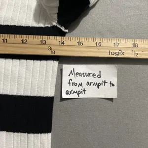 Lauren Jeans Company Sweater Size XS Black White Striped Ribbed Knit Preppy 67 thumbnail 8