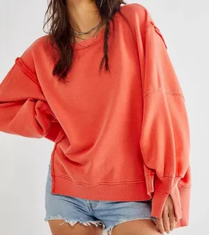 Free People We The Free Camden sweatshirt in Scarlet Sun thumbnail 1