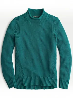 J. Crew Always The 1988 Rollneck Sweater L Emerald Green Cotton Heritage Preppy thumbnail 10